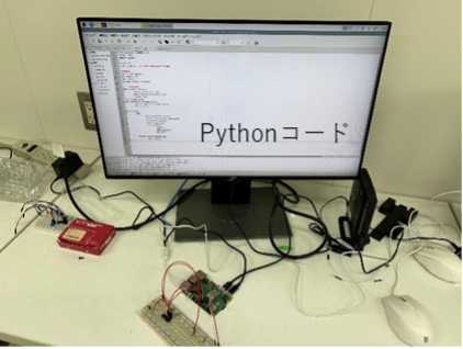 Raspberry Pi を活用した自動点灯装置。Raspberry Pi を コンピュータコンソールから制御する様子。